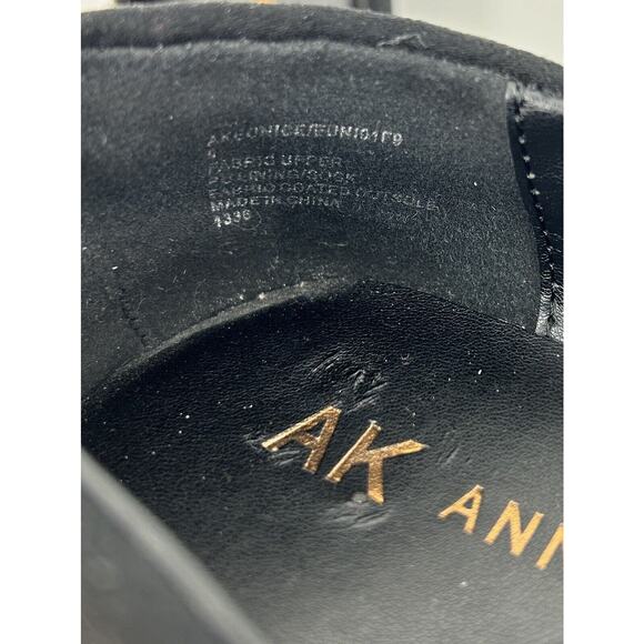 Anne Klein Eunice Loafers Size 8 Black Slip On Chain Detail Fabric Upper Preppy - Picture 8 of 8